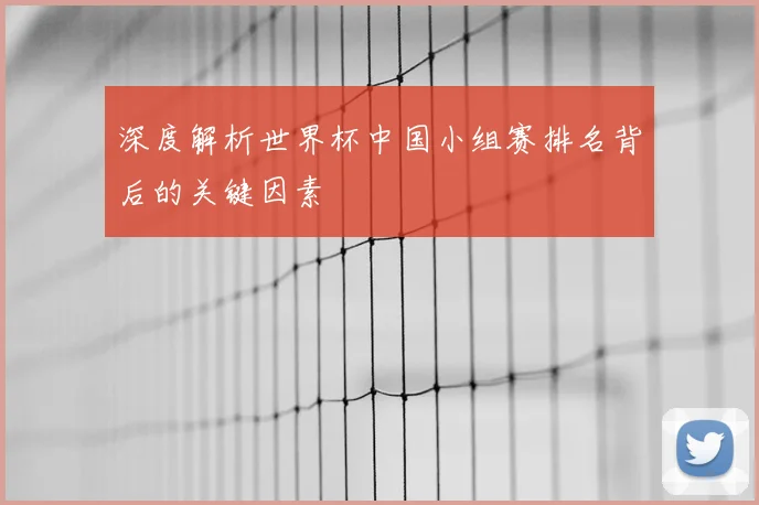 深度解析世界杯中国小组赛排名背后的关键因素